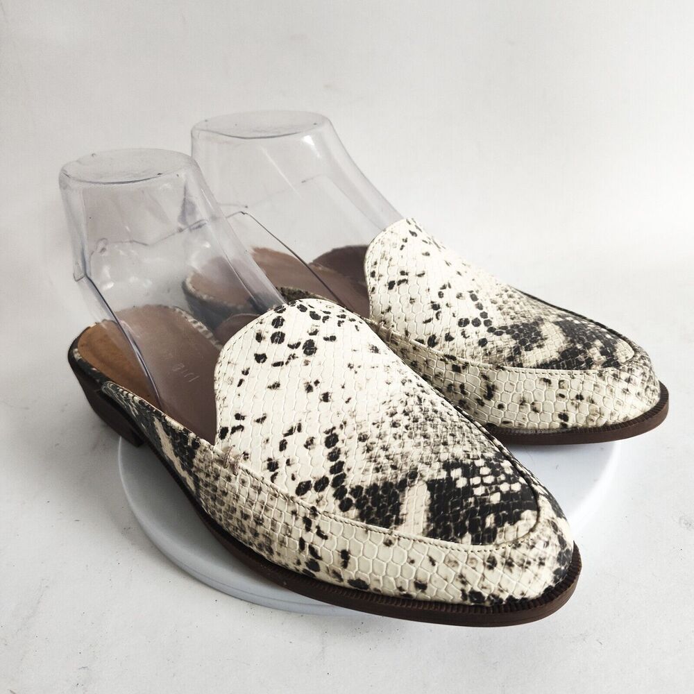 Steve Madden Girl Heather Flat Pointy Toe Mules‎ Shoes Slip On Snakeskin Size 7M